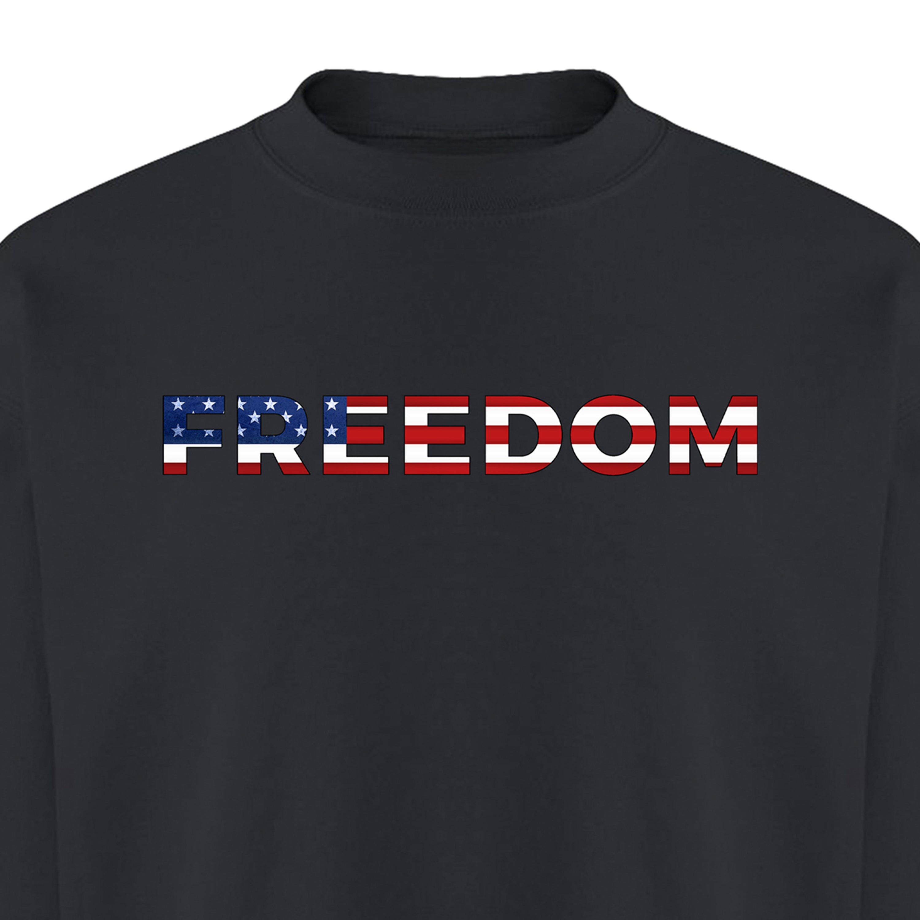 America 250th birthday sweatshirt with freedom design and American flag back print. America's 250th anniversary sweatshirt. USA 250 Years apparel