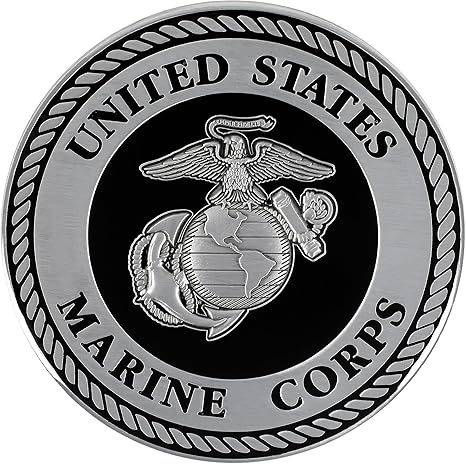USMC - 3.5 Inch Black & Silver Medallion