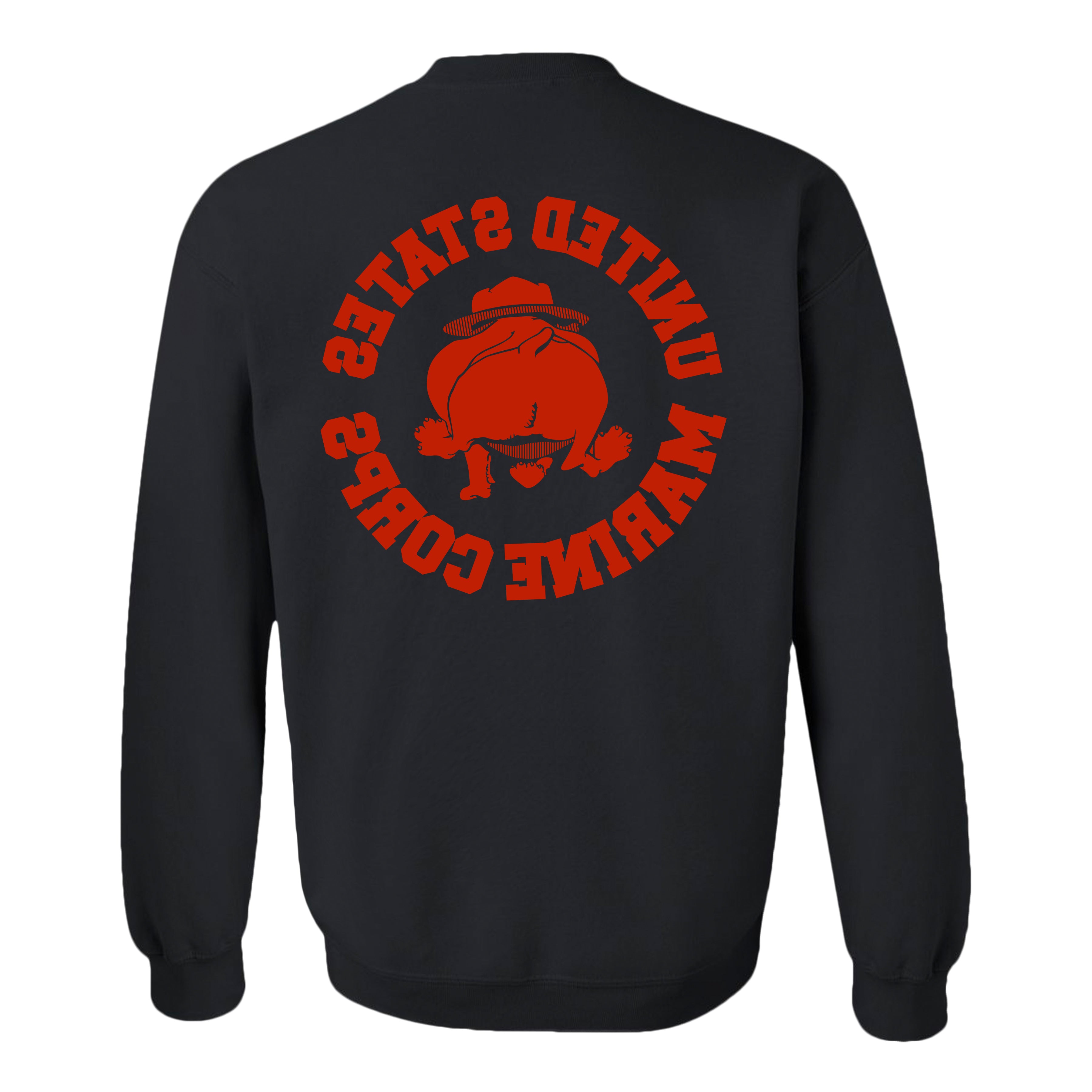 Marines Vintage Bulldog Red sweatshirt. USMC Bulldog PT sweatshirt