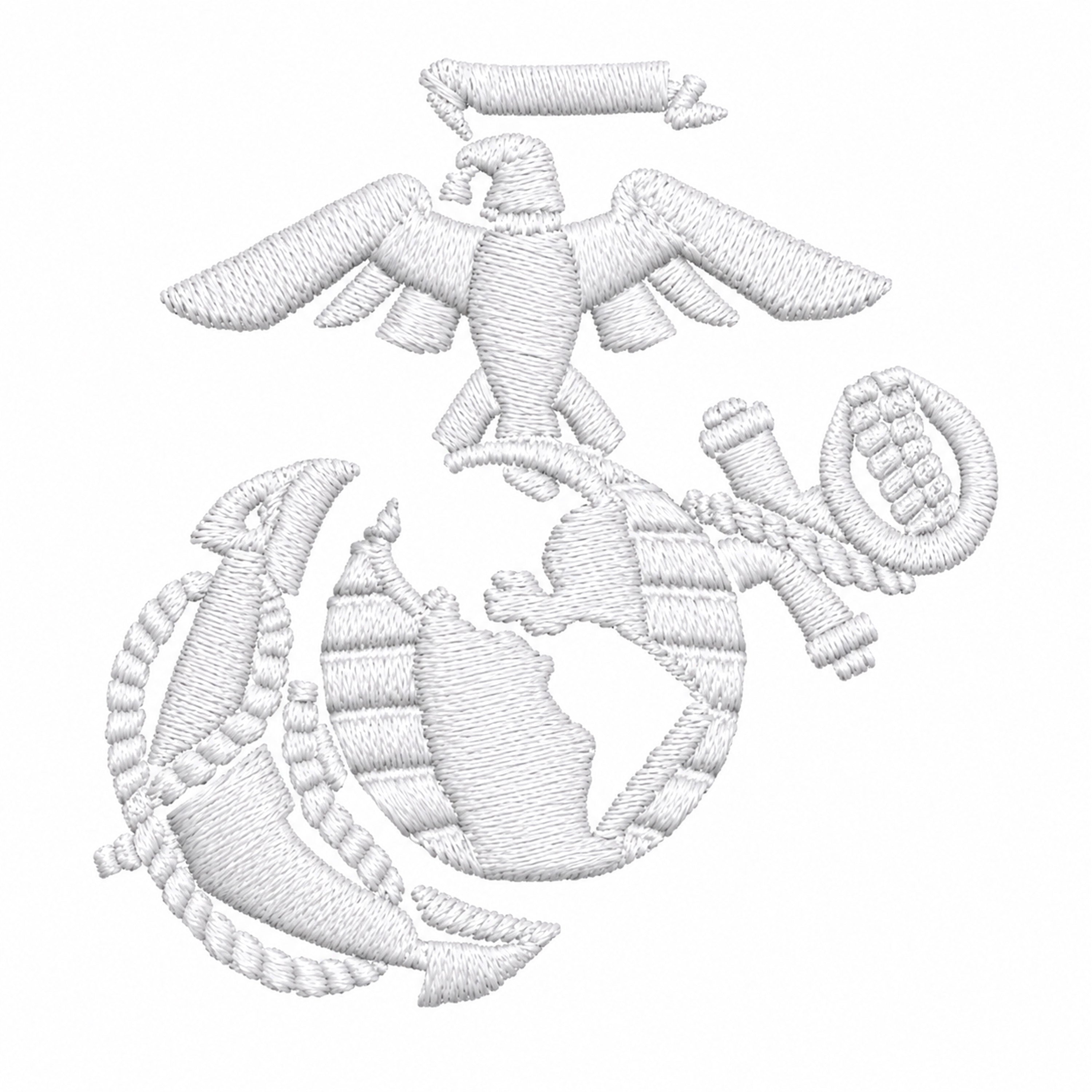 Marines White EGA embroidery