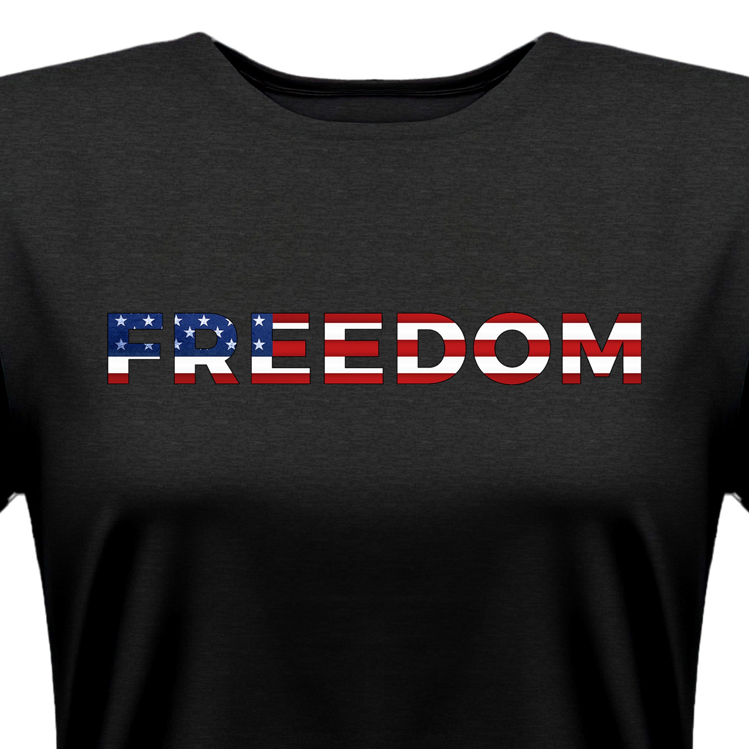 Women’s America 250th birthday patriotic T-shirt with eagle crest and American flag.