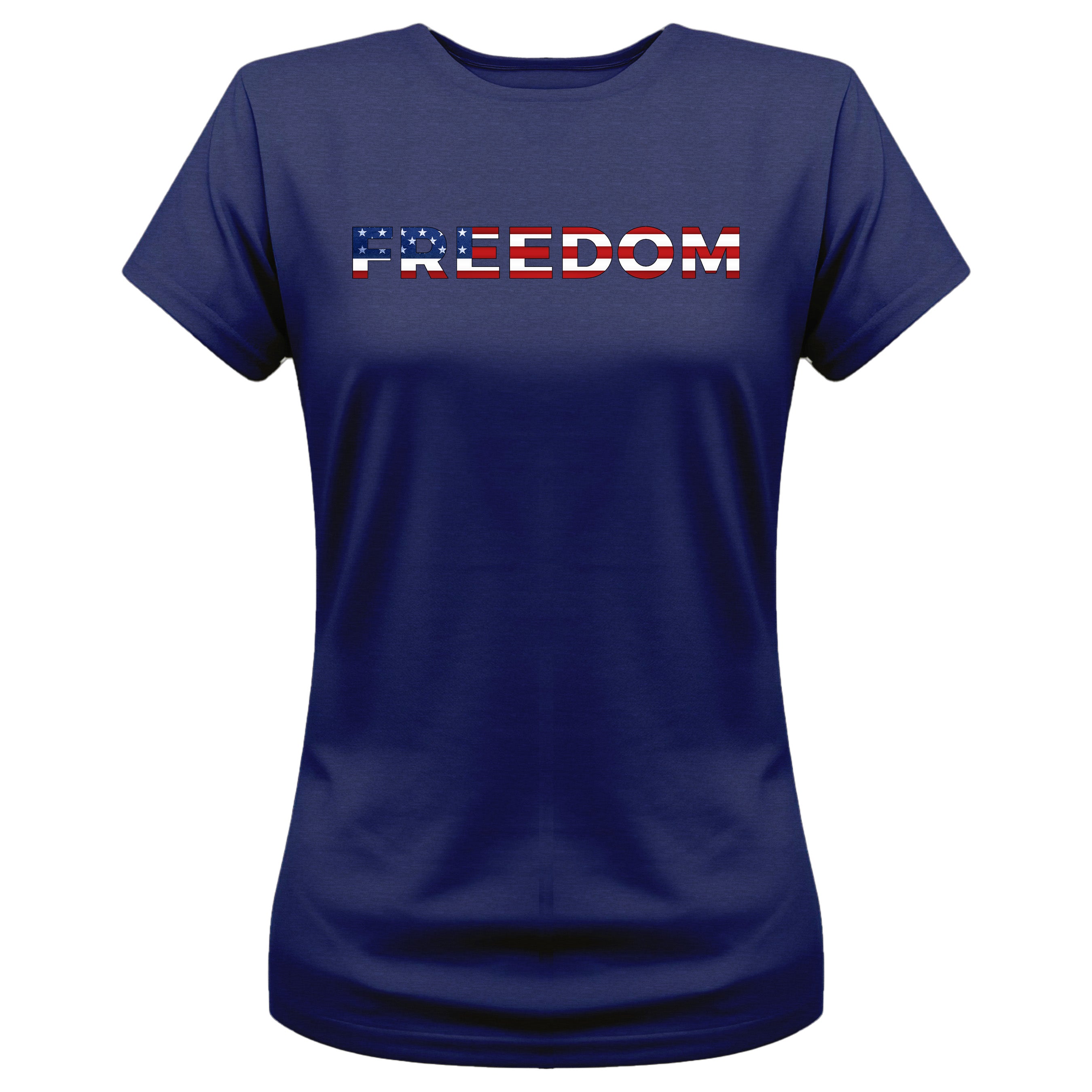 Women’s America 250th birthday patriotic T-shirt with eagle crest and American flag.