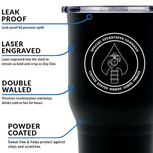 Marine Forces Special Operations Command (MARSOC) USMC Unit Logo Laser Engraved Stainless Steel Marine Corps Tumbler - 30 oz