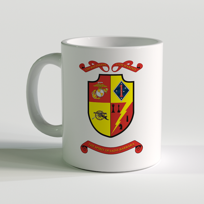 5/11 unit coffee mug, 5th Battalion 11th Marines, The Spirit of Saint Barbara