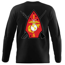 1st Battalion 8th Marines Long Sleeve T-Shirt, 1/8 Long Sleeve T-Shirt, USMC 1/8 unit t-shirt
