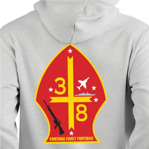 3rd Bn 8th Marines USMC Unit hoodie, 3rdBn 8th Marines logo sweatshirt, USMC gift ideas, Marine Corp gifts women or men, USMC unit logo gear, USMC unit logo sweatshirts gray