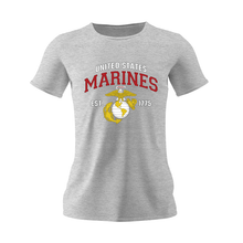 Female US Marines EST 1775 Grey Slim Fit T-Shirt