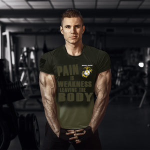 Sweat Activated USMC Pain Is Weakness Leaving The Body T-Shirt