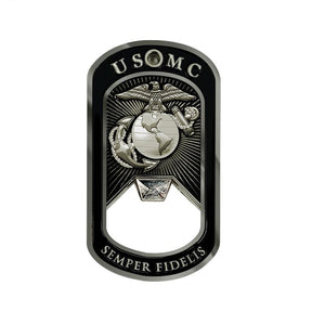 USMC Tun Tavern Dog Tag Bottle Opener- Marine Corps Birthday Challenge Coin back side