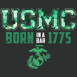 USMC Born In A Bar 1775 Dark Background