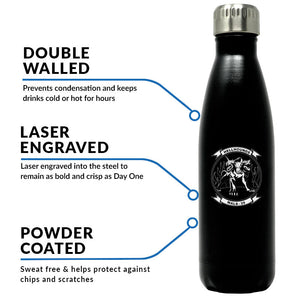 Marine Aviation Logistics Squadron 39 (MALS-39) logo water bottle, MALS-39 hydroflask, Marine Aviation Logistics Squadron 39 (MALS-39) USMC, Marine Corp gift ideas, USMC Gifts for women or men, MALS-39 Hellhounds, 17 Oz MALS-39 Water Bottle