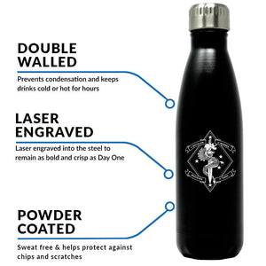 1st Battalion 4th Marines USMC Unit logo water bottle, First Battalion Fourth Marines Unit Logo hydroflask, 1/4 USMC, Marine Corp gift ideas, USMC Gifts for women 17 Oz Water bottle