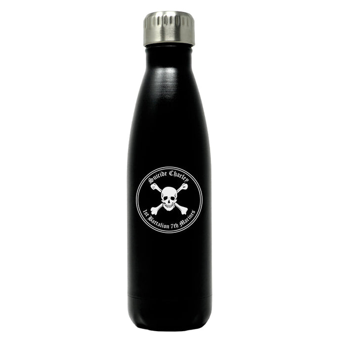 1st Bn 7th Marines Suicide Charley logo water bottle, 1st Bn 7th Marines Suicide Charley hydroflask, 1stBn 7th Marines Suicide Charley USMC, Marine Corp gift ideas, USMC Gifts for women flask