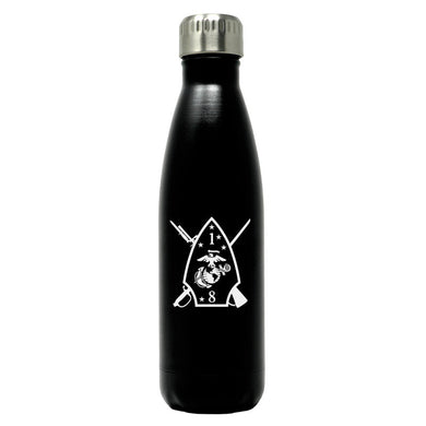 1st Bn 8th Marines logo water bottle, 1st Bn 8th Marines hydroflask, 1stBn 8th Marines USMC, Marine Corp gift ideas, USMC Gifts for women flask