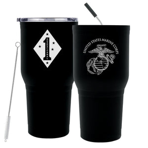 1st Marine Division (1st MARDIV) USMC Unit logo tumbler, 1st MARDIV Tumbler, 1stMARDIV USMC, Marine Corp gift ideas, USMC Gifts