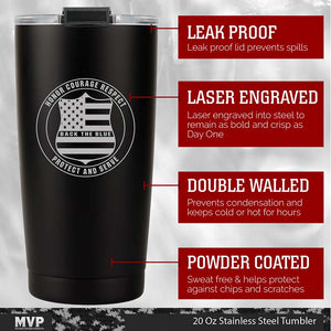 20oz Police Officer Insulated Stainless Steel Tumbler