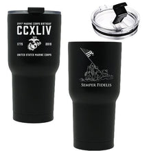 USMC Black Double Wall Vacuum Insulated Stainless Steel 2019 Marine Corps Birthday Tumbler