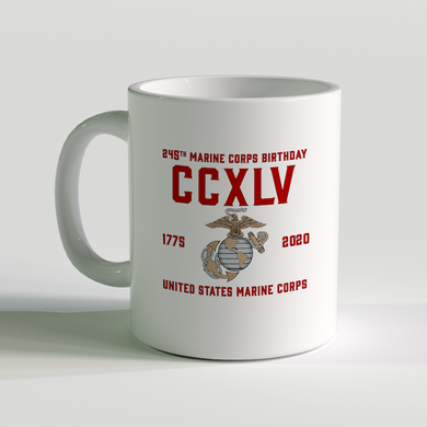 2020 Marine Corps Birthday Coffee Mug, 245th Marine Corps Birthday Mug, Born in a Bar