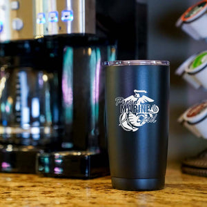 Proud Marine Dad 20 Oz Coffee Tumbler, Marine Dad Gift