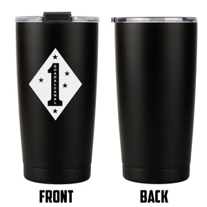 1st Marine Division (1st MARDIV) USMC Unit logo tumbler, 1st MARDIV Tumbler, 1stMARDIV USMC, Marine Corp gift ideas, USMC Gifts