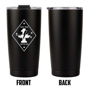 First Tank Battalion Unit USMC Unit logo tumbler, 1st Tank Bn USMC Unit Logo coffee cup, 1st Tank Bn USMC, Marine Corp gift ideas, USMC Gifts for women or men 20 oz