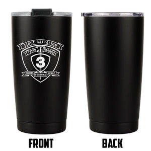 1st Battalion 3rd Marines USMC Unit Logo tumbler, 1st Battalion 3rd Marines  (1/3 USMC Unit) coffee cup, 1st Battalion 3d Marines  USMC, Marine Corp gift ideas, USMC Gifts for women