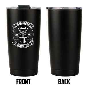 Marine Aviation Logistics Squadron 39 (MALS-39) USMC Unit Logo Laser Engraved Stainless Steel Marine Corps Tumbler - 20 oz, Magicians, MALS-39 Magicians