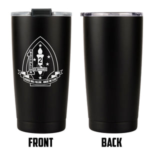 1st Battalion 2nd Marines USMC Unit Logo tumbler, 1st Battalion 2nd Marines  (1/2) USMC Unit) coffee cup, 1st Battalion 2d Marines  USMC, Marine Corp gift ideas, USMC Gifts for women or men- 20 Oz