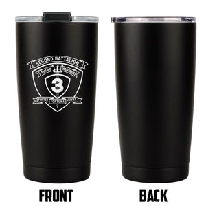 Second Battalion Third Marines Unit Logo tumbler, 2/3 coffee cup, 2d Bn 3rd Marines USMC, Marine Corp gift ideas, USMC Gifts for men or women  20oz