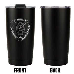 2nd Bn 10th Marines logo tumbler, 2nd Bn 10th Marines coffee cup, 2d Bn 10th Marines USMC, Marine Corp gift ideas, USMC Gifts 20 Oz Tumbler