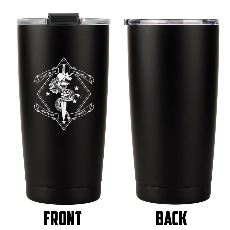 1st Battalion 4th Marines  USMC Unit Logo tumbler, 1st Battalion 4th Marines  (1/4 USMC Unit) coffee cup, 1st Battalion 4th Marines USMC, Marine Corp gift ideas, USMC Gifts for women or men- 20 Oz