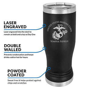 USMC Beer Tumbler - 20oz Marine Corps Pilsner Tumbler