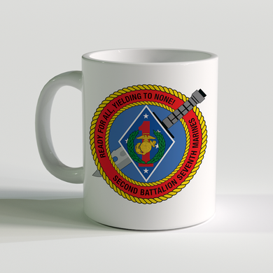 2/7 unit coffee mug, 2nd battalion 7th marines, USMC Coffee Mug