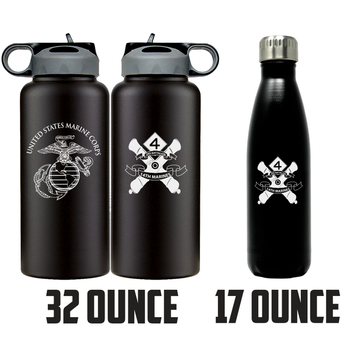 3rd Battalion 14th Marines logo water bottle, 3rd Battalion 14th Marines hydroflask, 3d Battalion 14th Marines USMC, Marine Corp gift ideas, USMC Gifts for women flask, big USMC water bottle, Marine Corp water bottle 