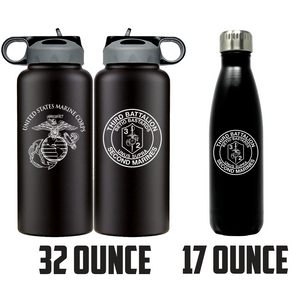 Third Battalion Second Marines Unit Logo water bottle, 3d Bn 2nd Marines hydroflask, 3/2 Marines, USMC, Marine Corp gift ideas, USMC Gifts for men or women 