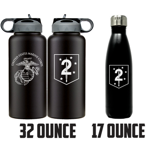 2nd MSOB logo water bottle, 2nd Marine Special Operations Battalion hydroflask, 2nd MSOB USMC, Marine Corp gift ideas, USMC Gifts for women flask, big USMC water bottle,  Marine Corp water bottle 