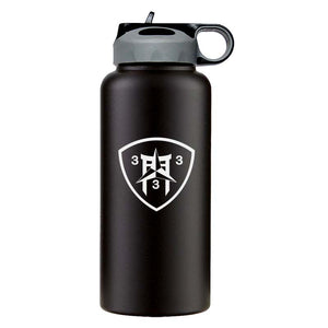 Third Battalion 3rd Marines (3/3) USMC Unit logo water bottle, 3rd Battalion 3rd Marines water bottle, 3/3 USMC, Marine Corp gift ideas, USMC Gifts for women 