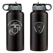 2nd Bn 10th Marines logo water bottle, 2dBn 10th Marines hydroflask, Second Battalion Tenth Marines USMC, Marine Corp gift ideas, USMC Gifts for women 32 Oz water bottle