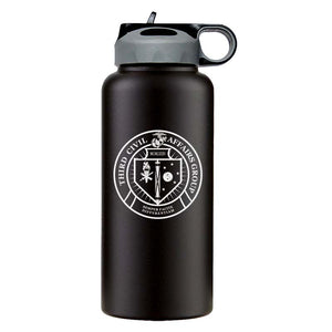 Third Civil Affairs USMC Unit logo water bottle, 3rd Civil Affairs hydroflask, 3rd Civil Affairs USMC, Marine Corp gift ideas, USMC Gifts for women flask, big USMC water bottle, Marine Corp water bottle 