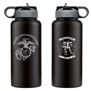 Marine Aviation Logistics Squadron 39 (MALS-39) logo water bottle, MALS-39 hydroflask, Marine Aviation Logistics Squadron 39 (MALS-39) USMC, Marine Corp gift ideas, USMC Gifts for women or men, MALS-39 Hellhounds, 32 Oz MALS-39 Water Bottle