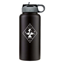 First Tank Battalion USMC Unit logo water bottle, 1st Tank Battalion hydroflask, 1st Tank Bn USMC, Marine Corp gift ideas, USMC Gifts for women flask, big USMC water bottle, Marine Corp water bottle 