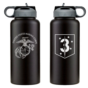 3rd MSOB logo water bottle, 3rd Marine Special Operations Battalion hydroflask, 3rd MSOB USMC, Marine Corp gift ideas, USMC Gifts for women flask, big USMC water bottle, 32 ounce Marine Corp water bottle 