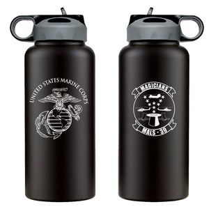 Marine Aviation Logistics Squadron 39 (MALS-39) logo water bottle, MALS-39 hydroflask, Marine Aviation Logistics Squadron 39 (MALS-39) USMC, Marine Corp gift ideas, USMC Gifts for women or men, MALS-39 Magicians, 32 Oz MALS-39 Water Bottle