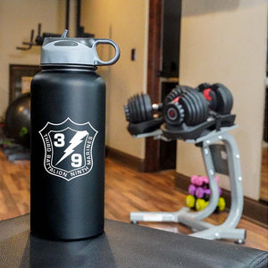 3rd Battalion 9th Marines logo water bottle, 3rd Battalion 9th Marines hydroflask, 3d Battalion 9th Marines USMC, Marine Corp gift ideas, USMC Gifts for women flask, big USMC water bottle, 32 ounce Marine Corp water bottle 