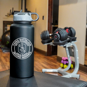 Third Battalion Second Marines Unit Logo water bottle, 3d Bn 2nd Marines hydroflask, 3/2 Marines, USMC, Marine Corp gift ideas, USMC Gifts for men or women 32 Oz