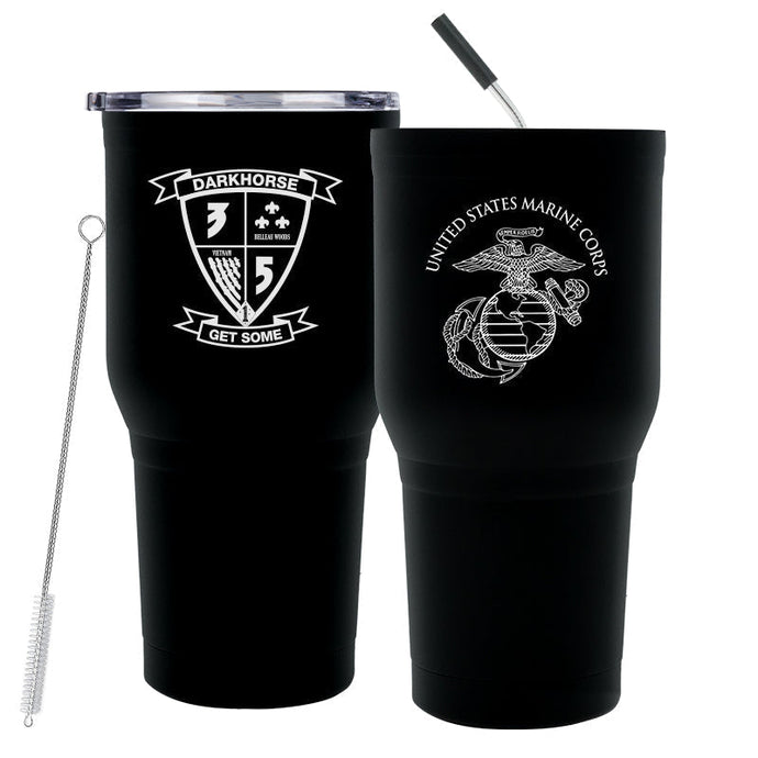 3rd Battalion 5th Marines logo tumbler, 3rd Battalion 5th Marines coffee cup, 3d Battalion 5th Marines USMC, Marine Corp gift ideas, USMC Gifts for women 30oz