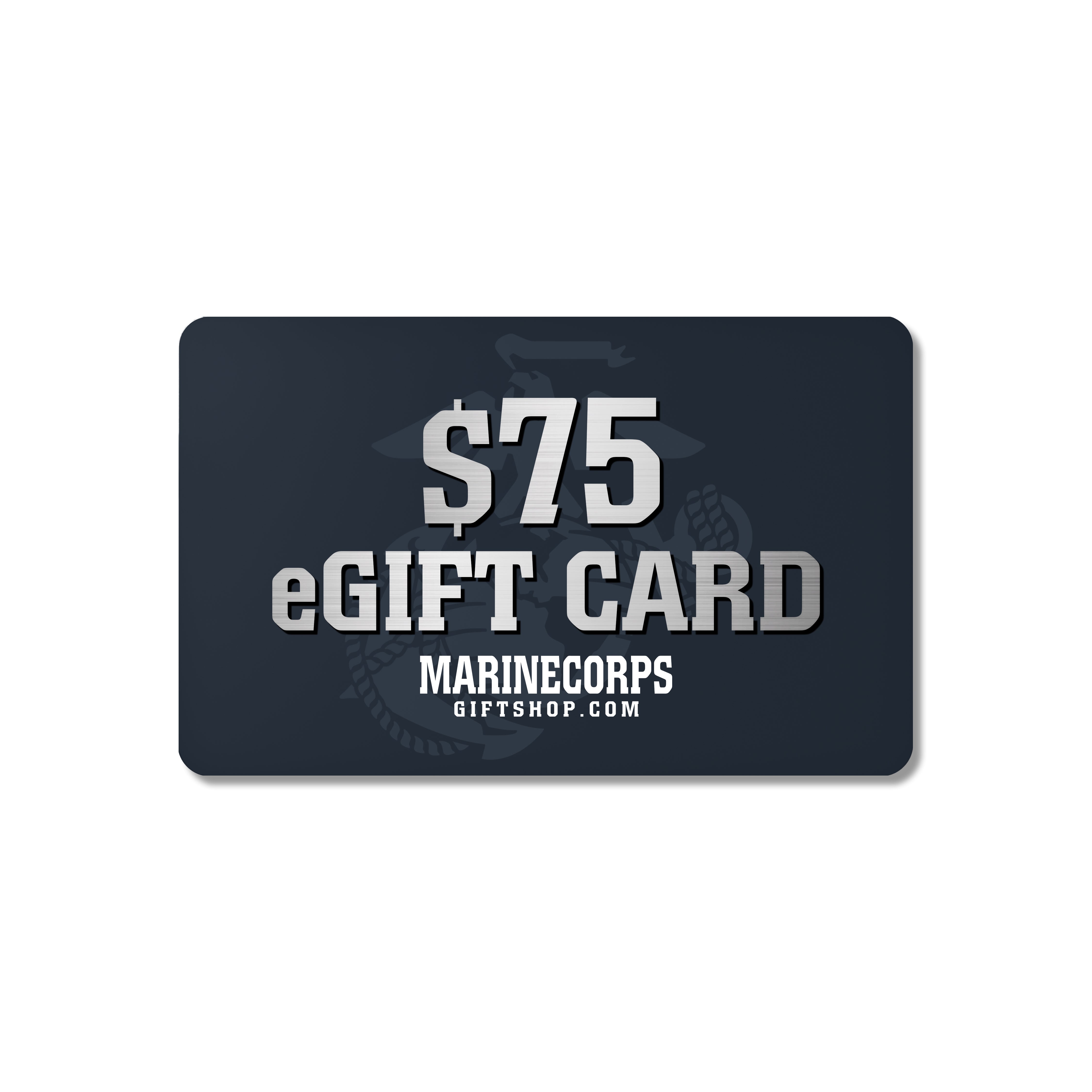 Online digital gift card for Marine Corps Gift Shop, available instantly by email. USMC Gift Card. Marines Digital Gift Card