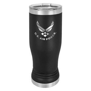 US Air Force 20 oz Black Double Wall Vacuum Insulated Stainless Steel Air Force Tumbler Travel Mug