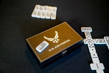 USAF Double Nine Dominoes Black Leather Box