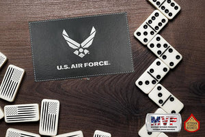 USAF Double Nine Dominoes Black Leather Box